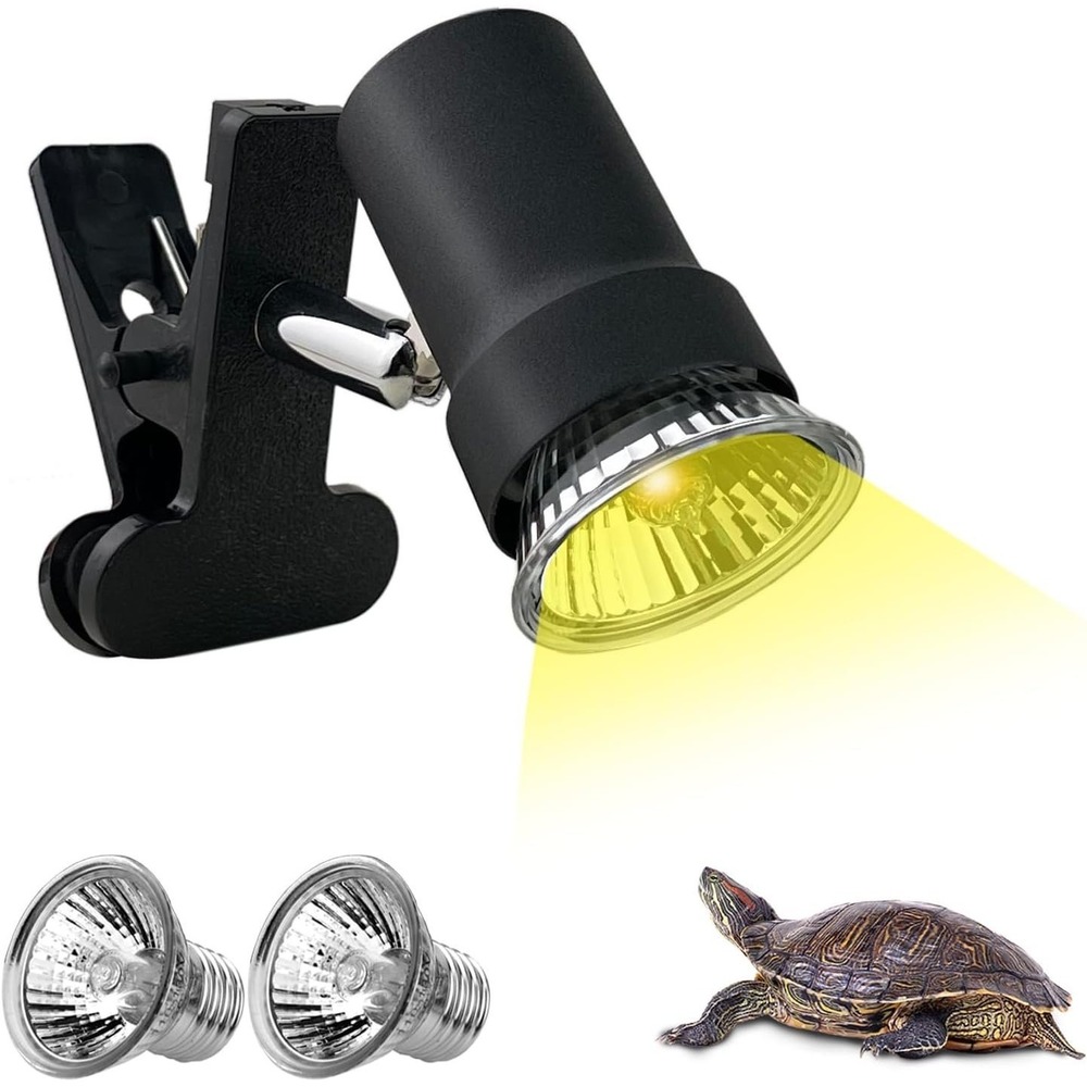 DOMICA 50W Reptile Heat Lamp UVA UVB E27‎ Clip Basking Light Turtle Lizard Snake